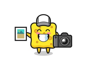 Character Illustration of sponge as a photographer
