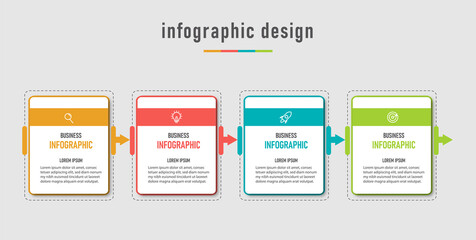 Modern info graphic business template and data visualization with 4 options.
