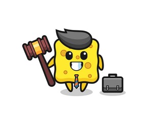 Illustration of sponge mascot as a lawyer