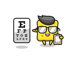 Illustration of sponge mascot as an ophthalmology