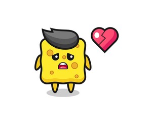 sponge cartoon illustration is broken heart