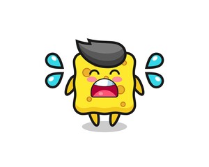Obraz premium sponge cartoon illustration with crying gesture