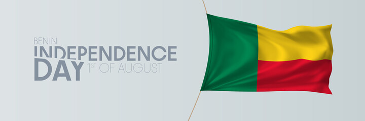 Benin independence day vector banner, greeting card.