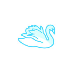 Vector illustration, swan icon design template