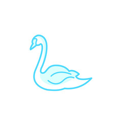 Vector illustration, swan icon design template