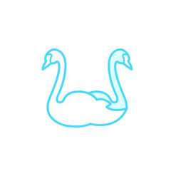 Vector illustration, swan icon design template