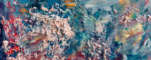 Colorful abstract background wallpaper. Modern motif visual art. Mixtures of oil paint. Trendy hand...