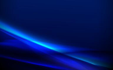 Abstract glowing light dynamic waves on blue background. Futuristic technology digital hi-tech concept. Vector illustration