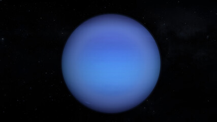 Vista desde el espacio de Neptuno con estrellas de fondo.	