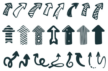 Pointers set, design elements bundle, arrows icons set