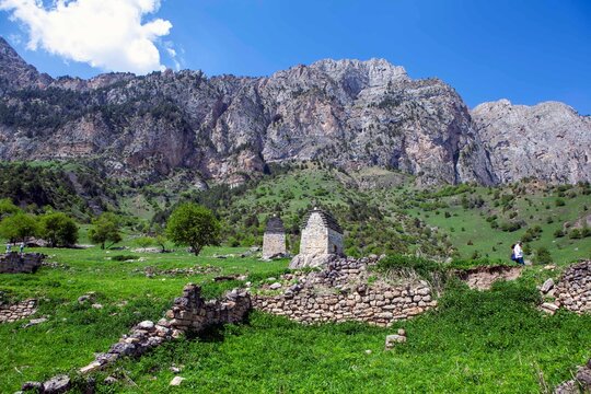 Ruins of the tower city-settlement of Keli. Dzheyrakh region. The Republic of Ingushetia. Russia