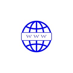 blue Globe web icon vector symbol