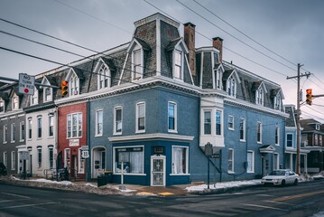 Colorful painted houses in Chambersburg, Pennsylvania