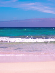 Stylish summer travel wallpaper. Beach. Canary island ocean. Minimalism Aesthetics
