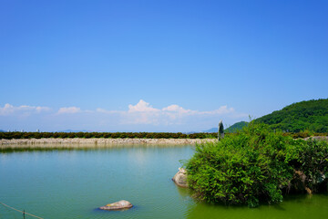 Obraz premium 大塚池 吉原椀貸塚古墳（大塚池古墳) 香川県善通寺市