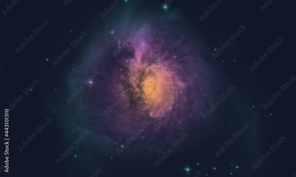 Wall mural space background with realistic nebula and galaxy