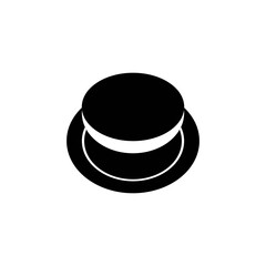 
black round hat icon vector