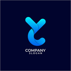 Letter Y Gradient Color Logo Design simple and colorful is perfect for your business symbol