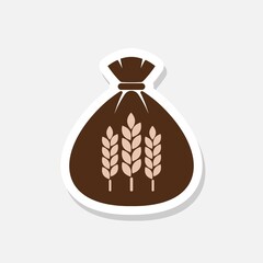 Wheat flour icon isolated on gray background