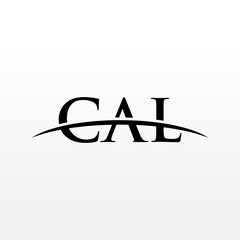 CAL initial overlapping movement swoosh horizon, logo design inspiration company business