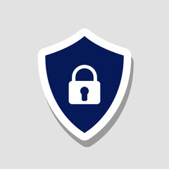 Security shield icon isolated on gray background