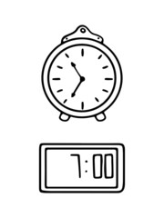 Alarm. Hand-drawn in the doodle style