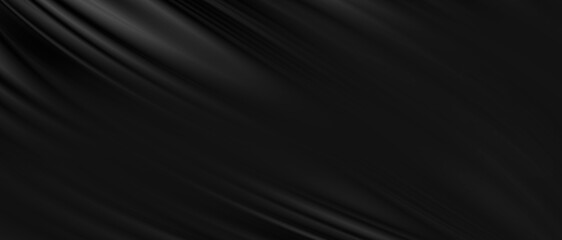 Black luxury fabric background with copy space