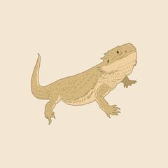 Illustration of a brown lizard with a long tail, World Lizard Day