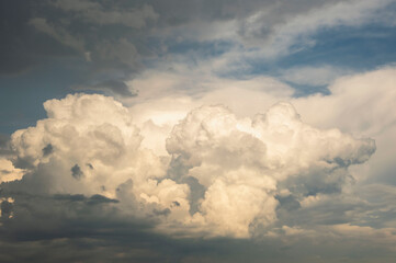 Evening sky with dramatic clouds .