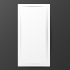 White picture frame, realistic vertical picture frame, picture frame mockup template isolated on black background. illustration Vector EPS 10