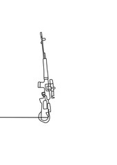 One continuous line drawing, rifle 
