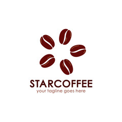 vector coffee beans flat minimalist logo design