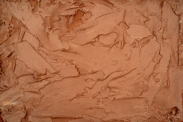 Chocolate ice cream texture. Top view. Delicious cool treat.