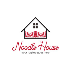 noodle house vector illustration, flat style japanese food logo design