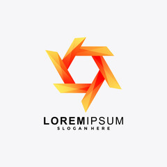 Hexagon colorful abstract logo