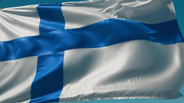 Finland flag waving on the wind