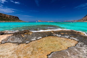 Krajobraz morski. Relaks i wypoczynek. Laguna Balos na greckiej wyspie Krecie.  © anettastar