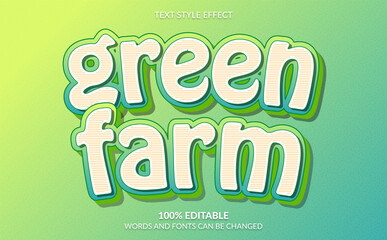 green farm text style effect