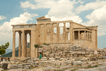 Obraz premium Temple of Erechteion with the Caryatids statues at Acropolis, Greece