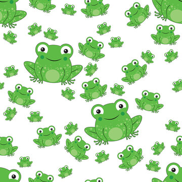 frog seamless pattern with white background