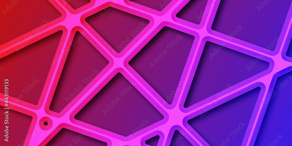 Poster purple gradient 3d line abstract backdrop pattern texture background template .