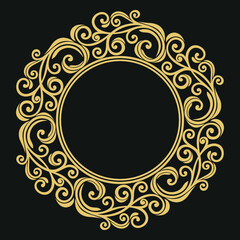 Decorative frame line art Elegant vector for element design in Eastern style Floral border Lace illustration. invitations and greeting cards