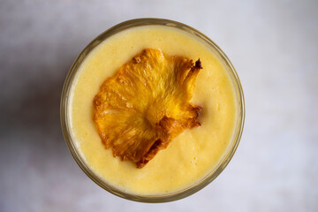 Pineapple cocktail with crispy pineapple garnish