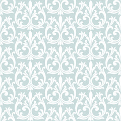 Fototapeta na wymiar floral baroque damask pattern element A seamless gray and white ornament vector background. for wallpapers, textile, wrapping. Exquisite