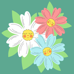 cute funny emoji chamomile smile