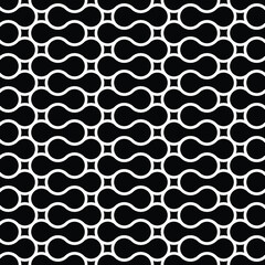 Abstract geometric seamless pattern. Repeating rounded element, stylish linear vector background.