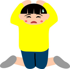 トラブルに驚く男の子