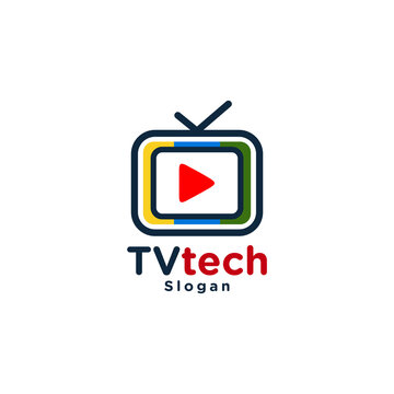 Colorful modern TV media logo
