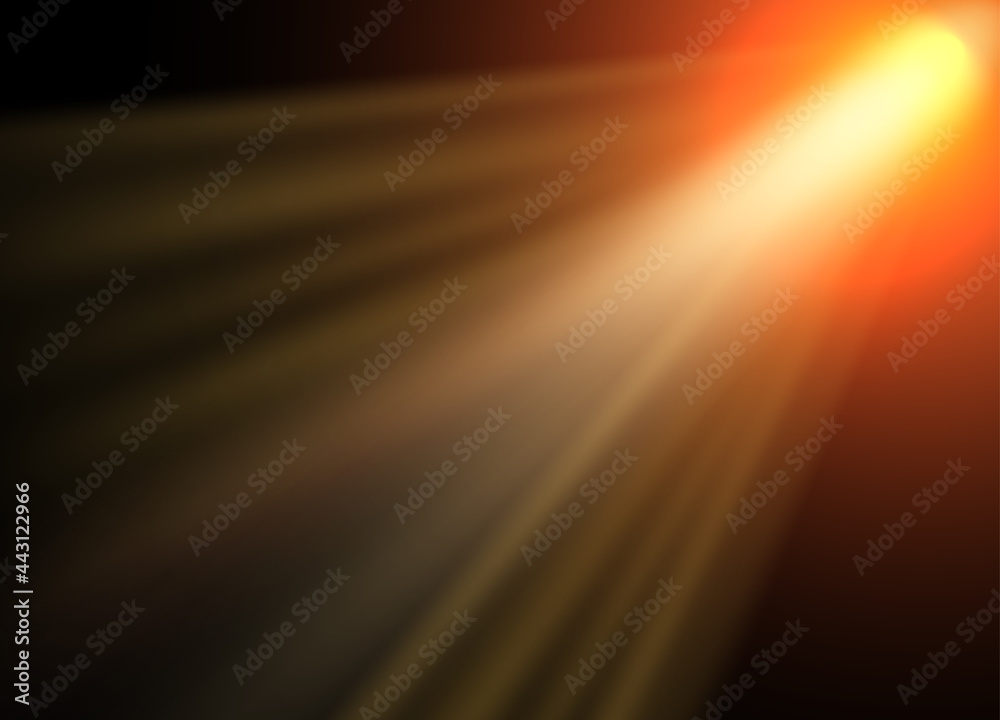 Poster sun beam shining effect on dark background