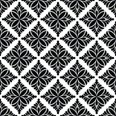 Abstract seamless floral damask. ornamental style vector background.